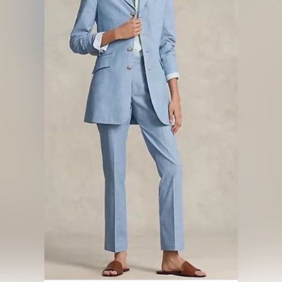 Polo Ralph Lauren, blue lable, Chambray Kick-Flare Crop Pant - Picture 3 of 9